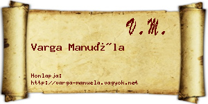 Varga Manuéla névjegykártya
